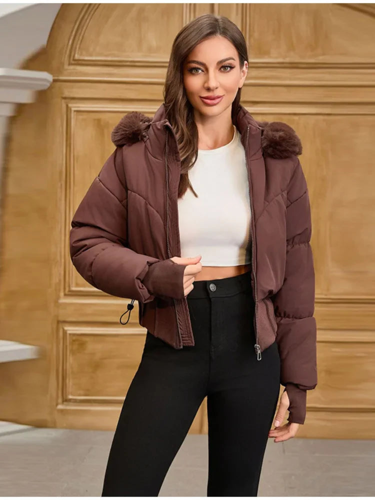 Dames Winterjas Met Capuchon en Luxe Bontkraag 1
