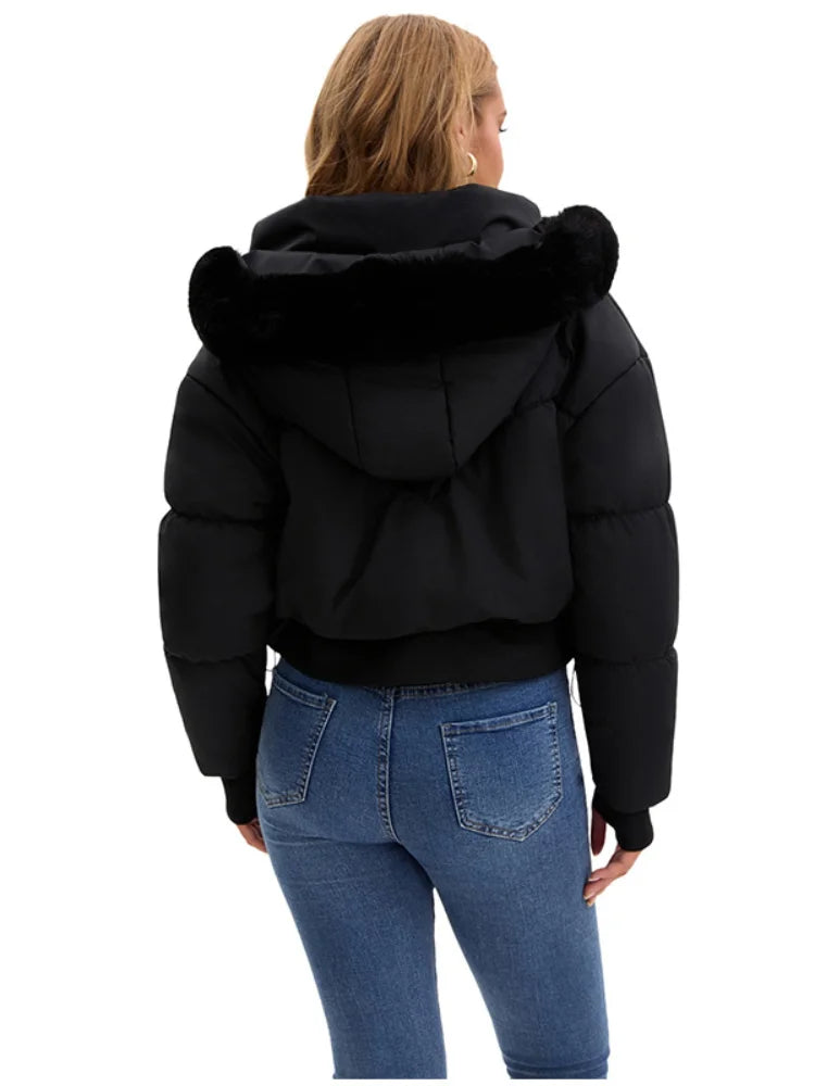 Dames Winterjas Met Capuchon en Luxe Bontkraag 6