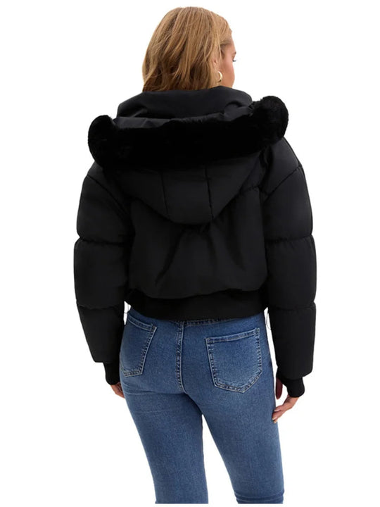 Dames Winterjas Met Capuchon en Luxe Bontkraag 6