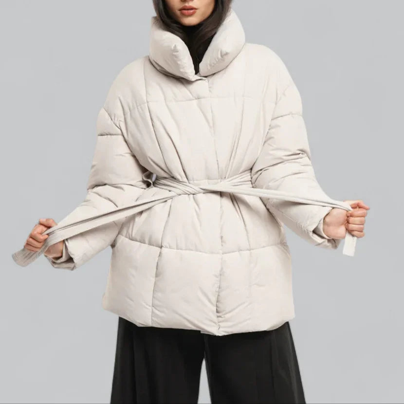 Dames Winterjas Met Riemstijl 6