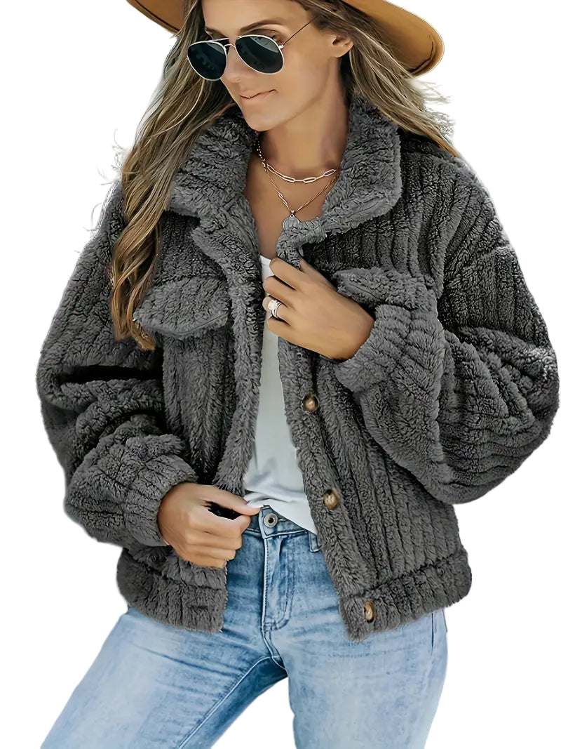 Dames Winterjas Teddy Voering Met Immit Collar 0