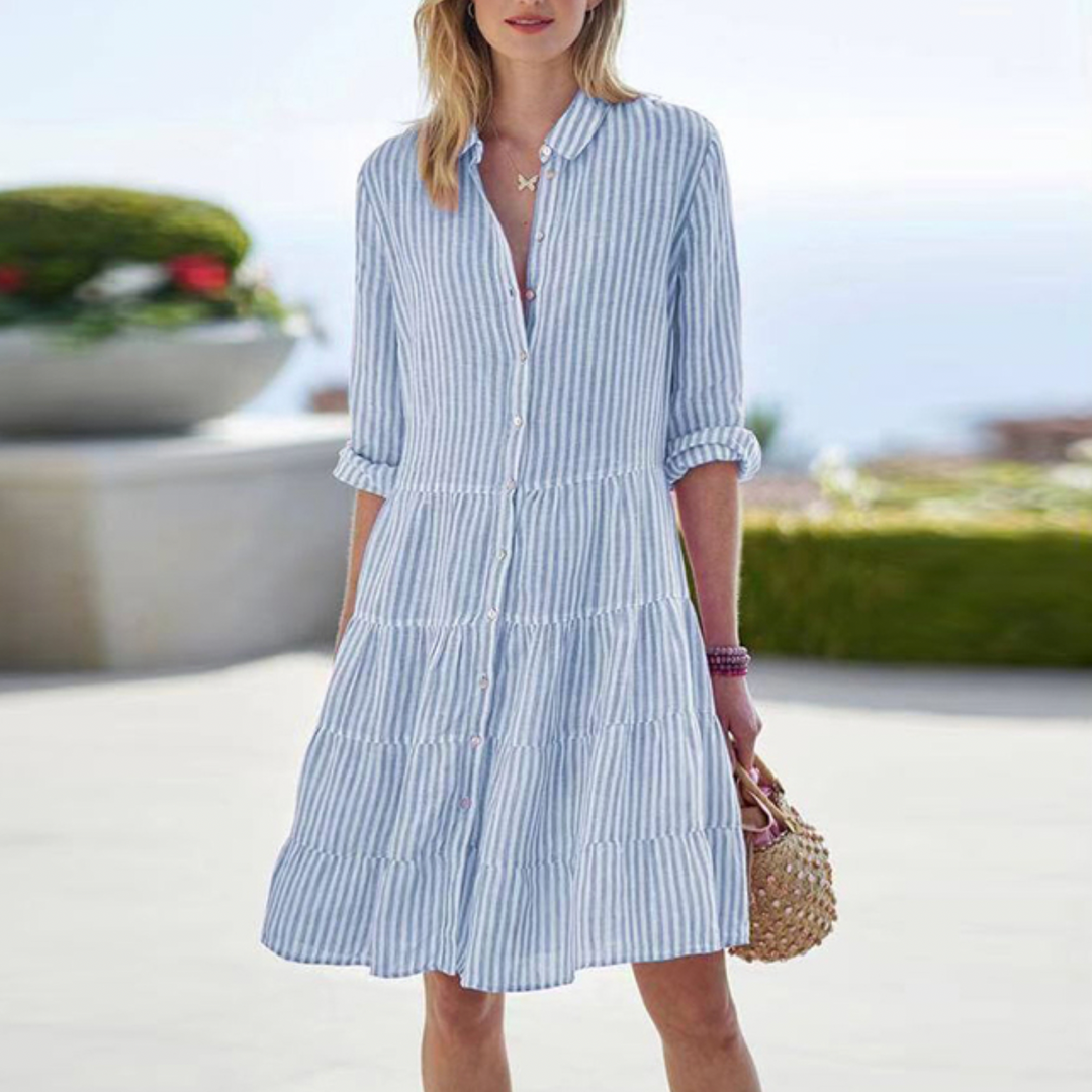 Dames Zomerjurk Ademende Linnenstijl 1