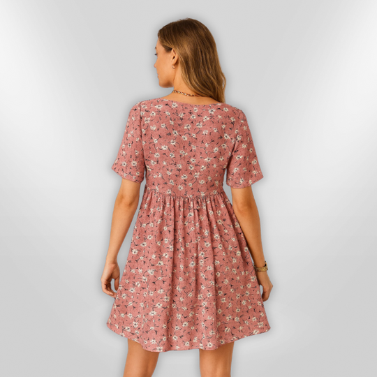 Dames Zomerjurk Bloemenprint Lichtgewicht Ademend Materiaal 2