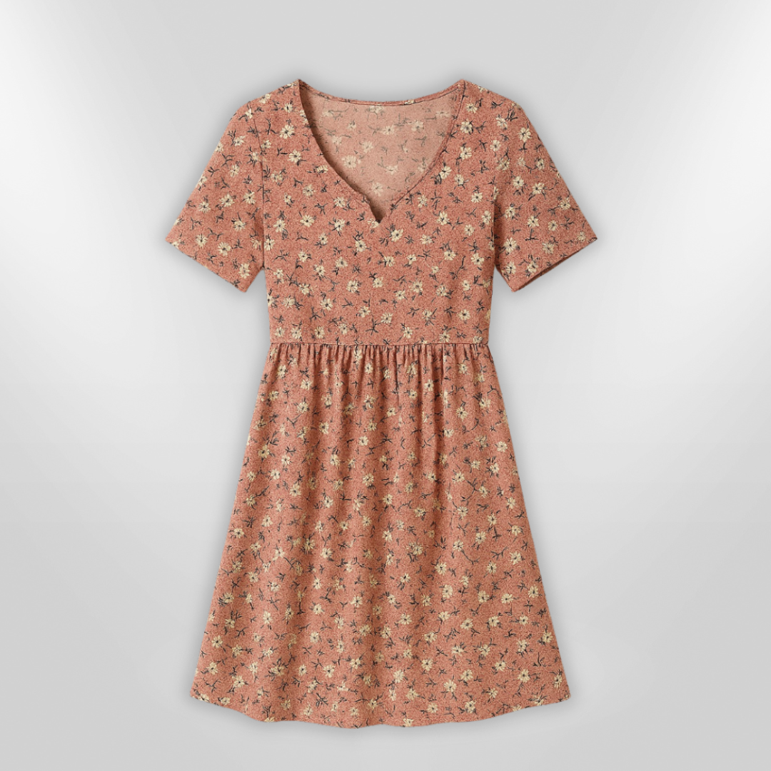 Dames Zomerjurk Bloemenprint Lichtgewicht Ademend Materiaal 3