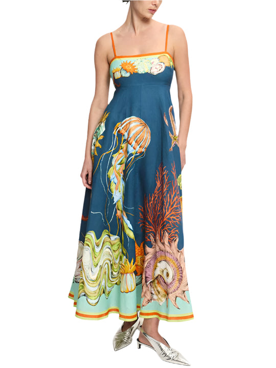 Dames Zomerjurk Graffiti Mouwloos Katoen en Linnen 0