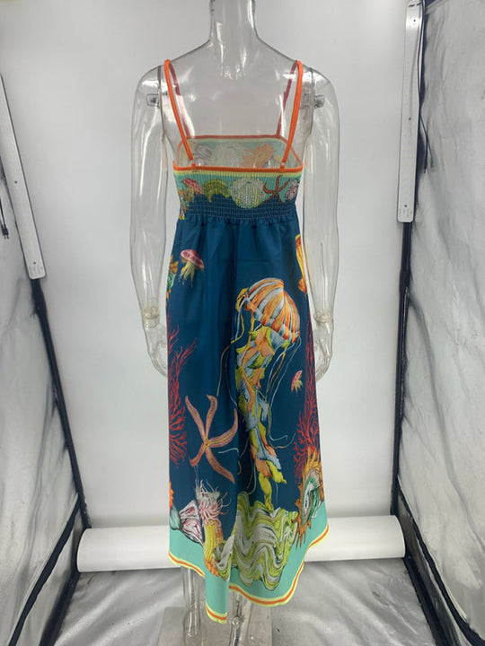 Dames Zomerjurk Graffiti Mouwloos Katoen en Linnen 1