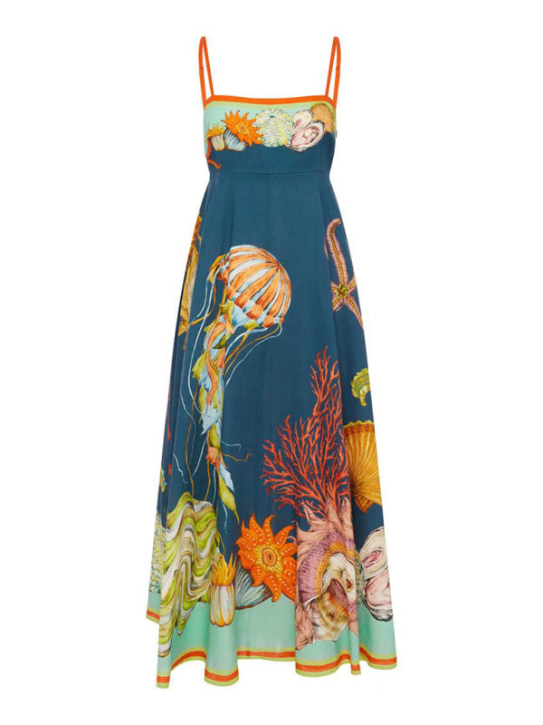 Dames Zomerjurk Graffiti Mouwloos Katoen en Linnen 2