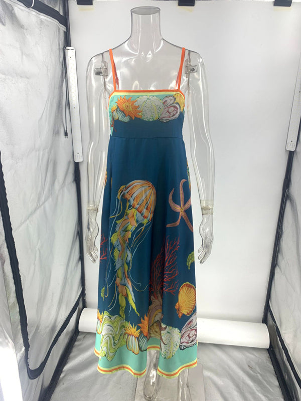 Dames Zomerjurk Graffiti Mouwloos Katoen en Linnen 3