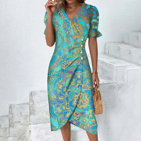 Dames Zomerjurk Knie-lengte Lichtgewicht Polyester Casual Jurkjes 12