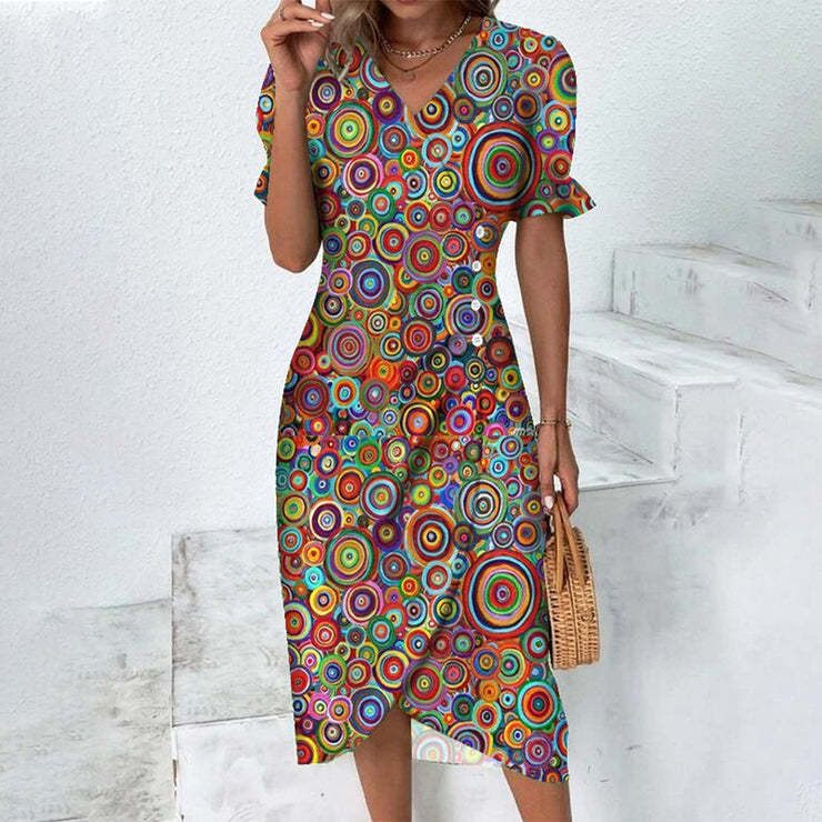 Dames Zomerjurk Knie-lengte Lichtgewicht Polyester Casual Jurkjes 5