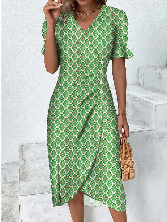 Dames Zomerjurk Knie-lengte Lichtgewicht Polyester Casual Jurkjes 7