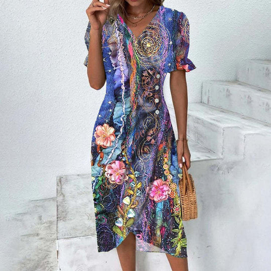 Dames Zomerjurk Knie-lengte Lichtgewicht Polyester Casual Jurkjes 8