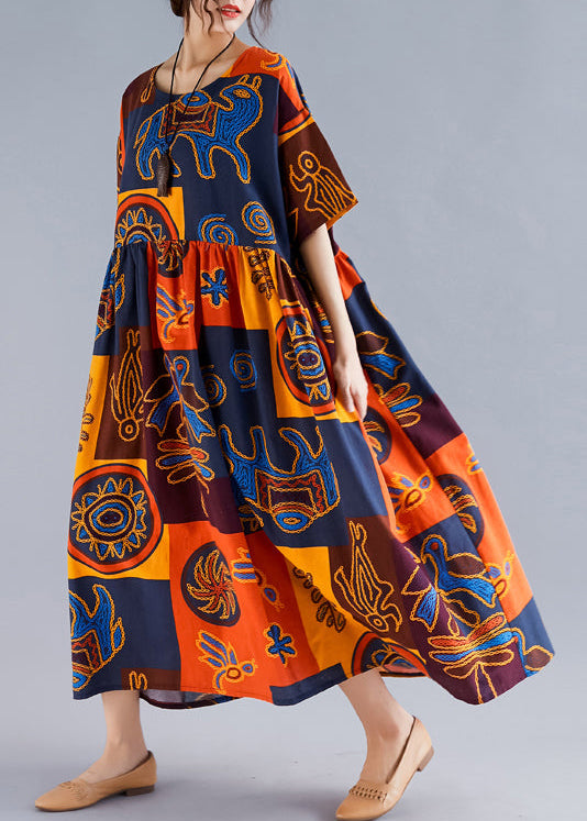 Dames Zomerjurk Met Bloemenprint en O-hals 4