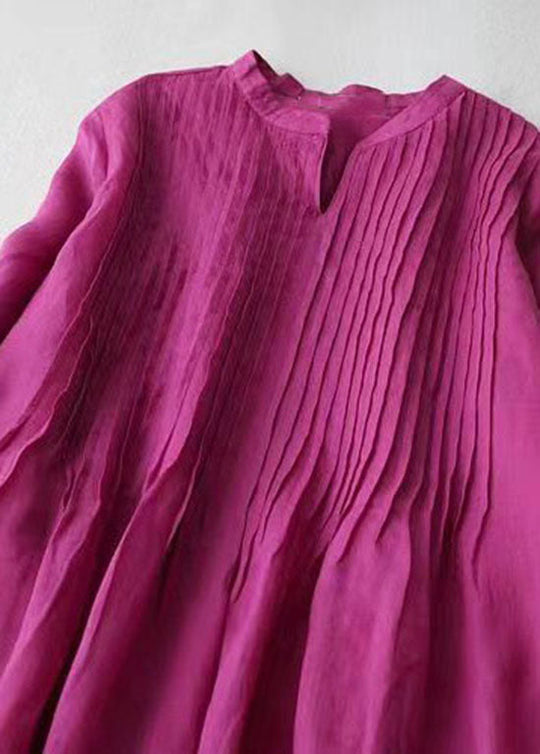 Dames Zomerjurk V-hals Gerimpeld met Zakken 1