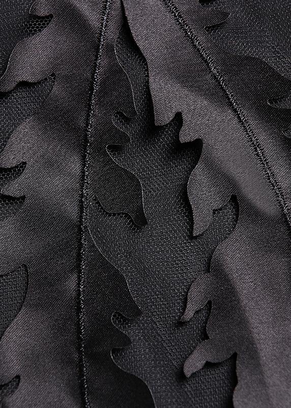 Dames Zwarte Jurk met Revers en Tule 6