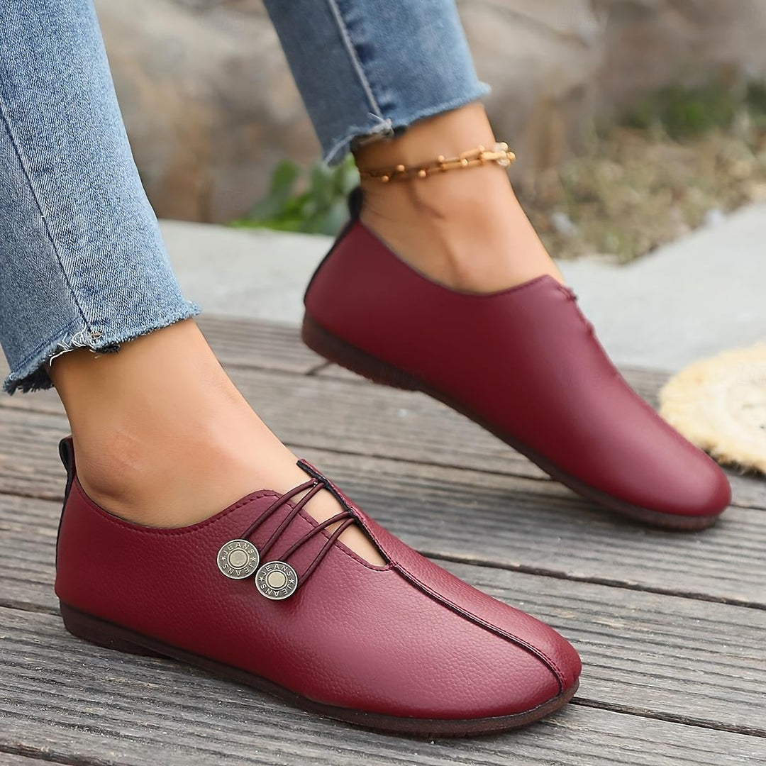 Dames Zwarte Loafers Casual Minimalistisch Lichtgewicht Met Strap 3