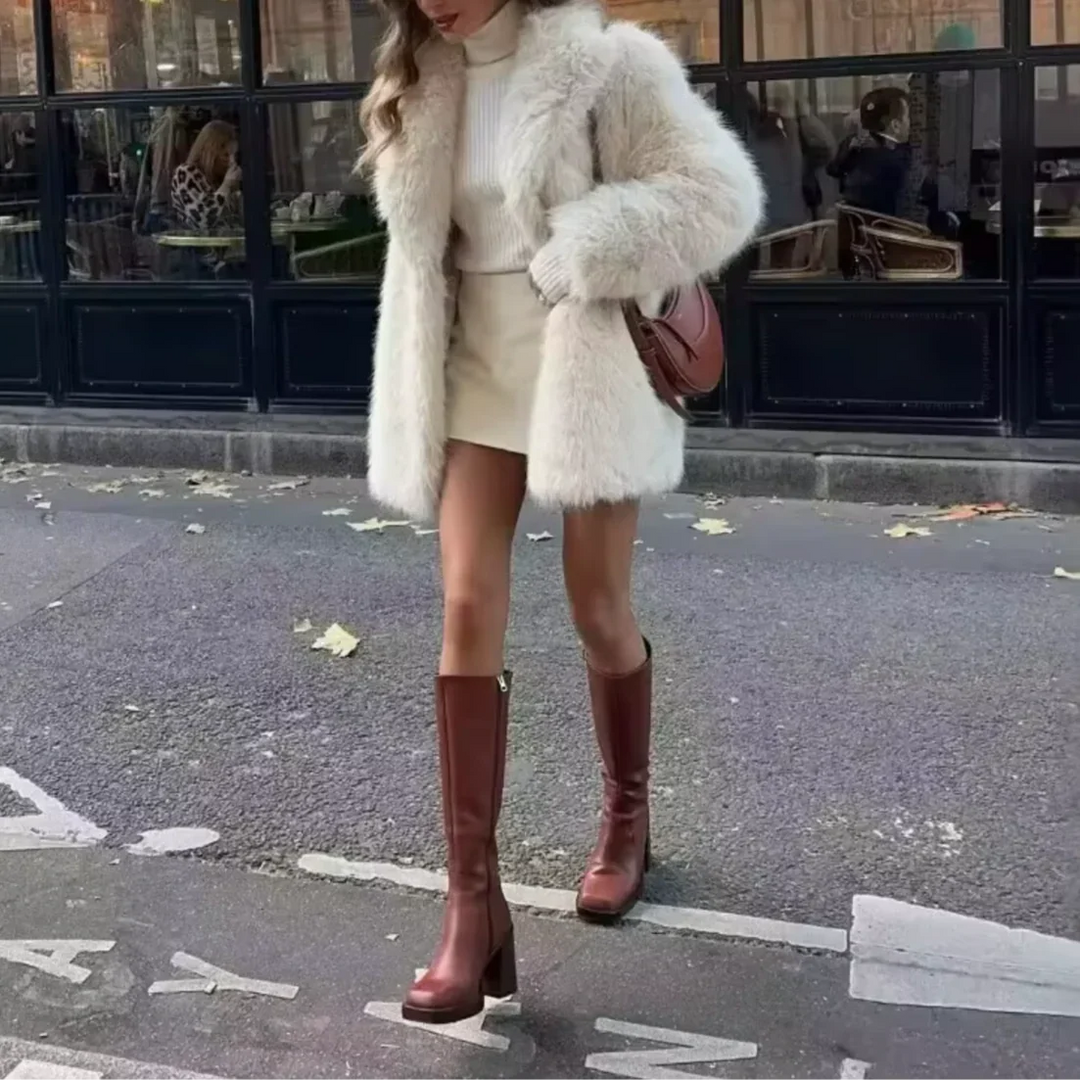 Damesjack Halflang Imitatiebont 2