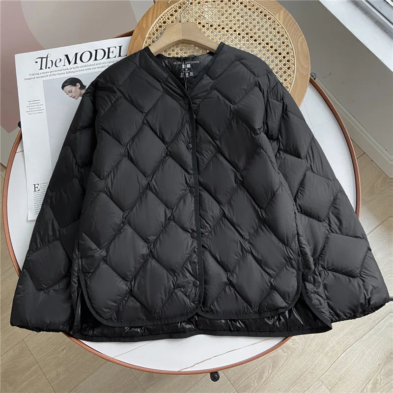 Damesjas Winter Kraagloos Losse Pasvorm Puffer Jacket 1