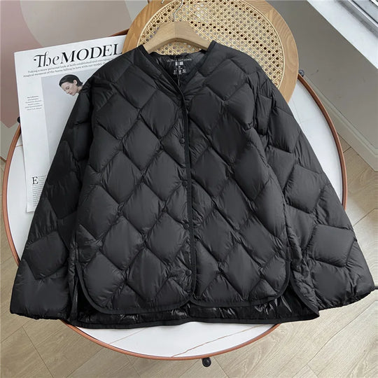 Damesjas Winter Kraagloos Losse Pasvorm Puffer Jacket 1