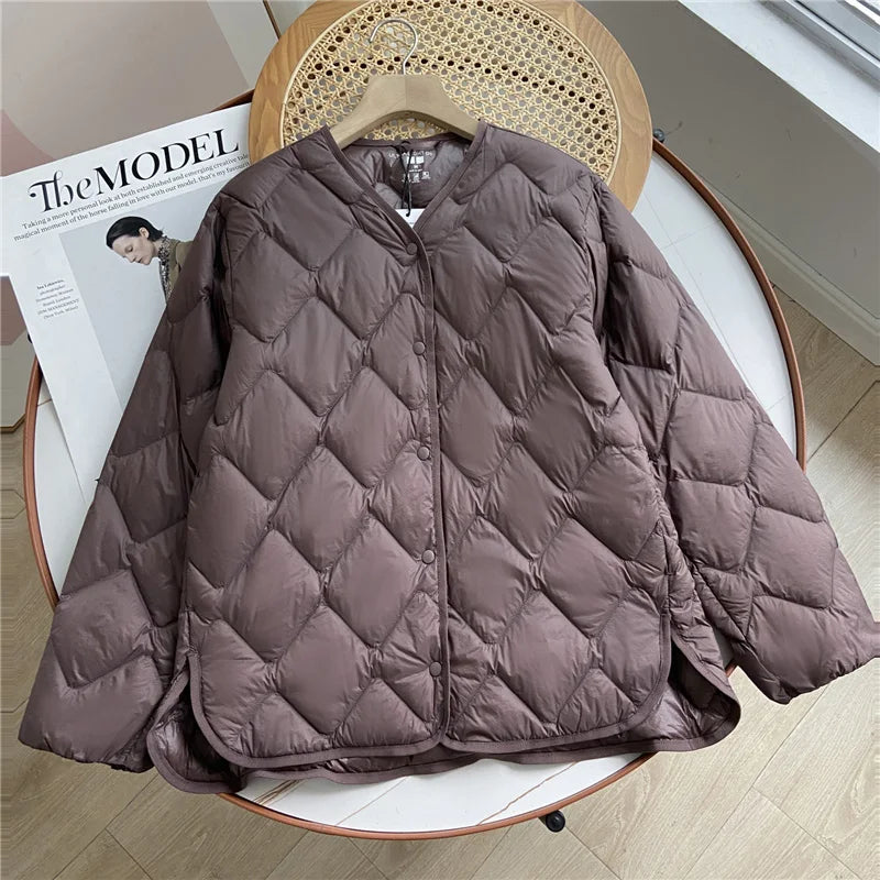 Damesjas Winter Kraagloos Losse Pasvorm Puffer Jacket 2