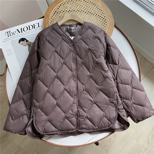 Damesjas Winter Kraagloos Losse Pasvorm Puffer Jacket 2