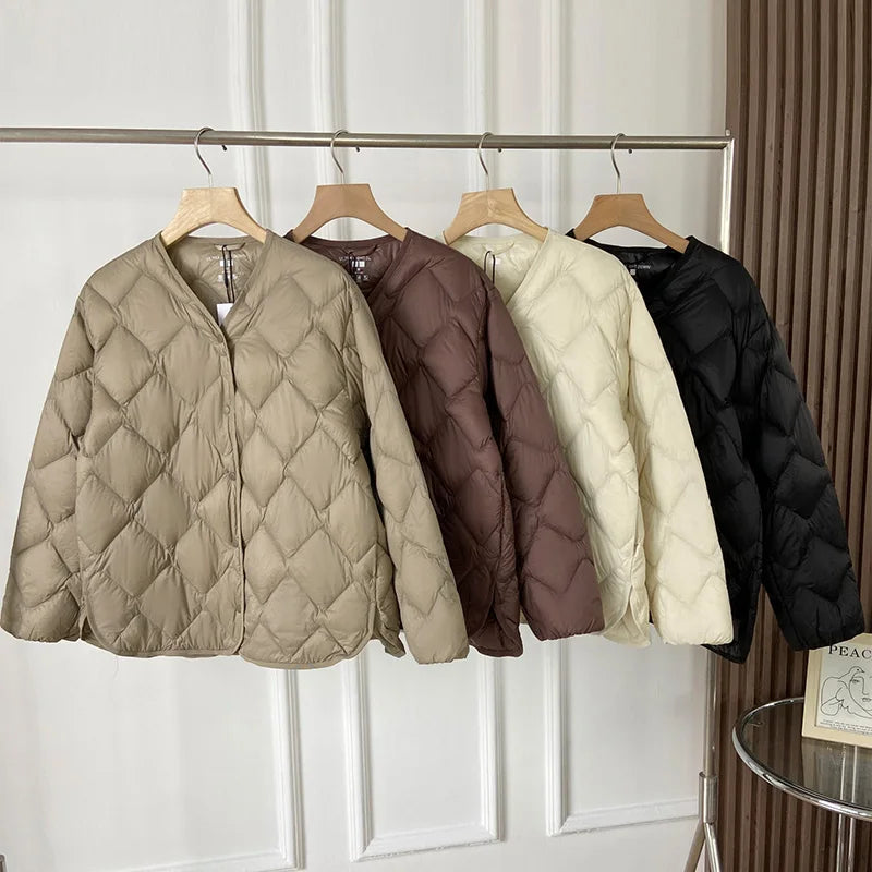 Damesjas Winter Kraagloos Losse Pasvorm Puffer Jacket 4