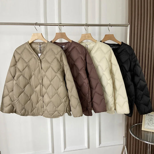 Damesjas Winter Kraagloos Losse Pasvorm Puffer Jacket 4