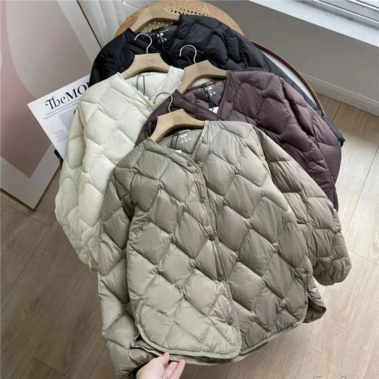 Damesjas Winter Kraagloos Losse Pasvorm Puffer Jacket 5