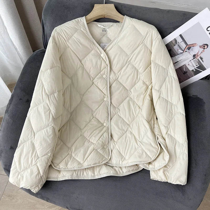 Damesjas Winter Kraagloos Losse Pasvorm Puffer Jacket 6