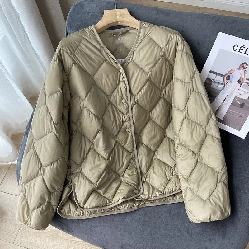 Damesjas Winter Kraagloos Losse Pasvorm Puffer Jacket 7