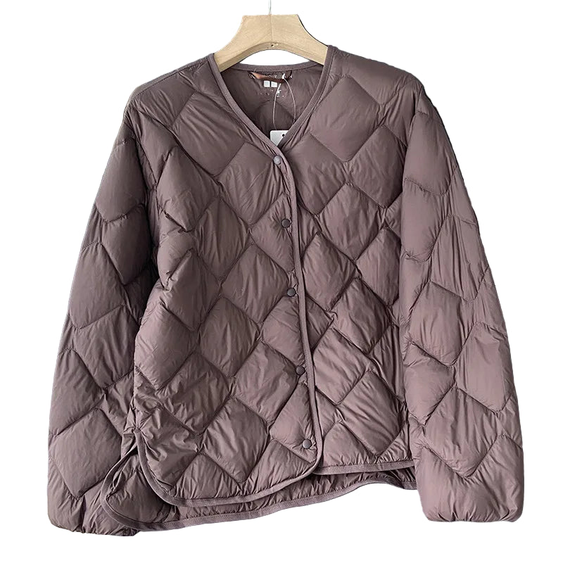 Damesjas Winter Kraagloos Losse Pasvorm Puffer Jacket 9