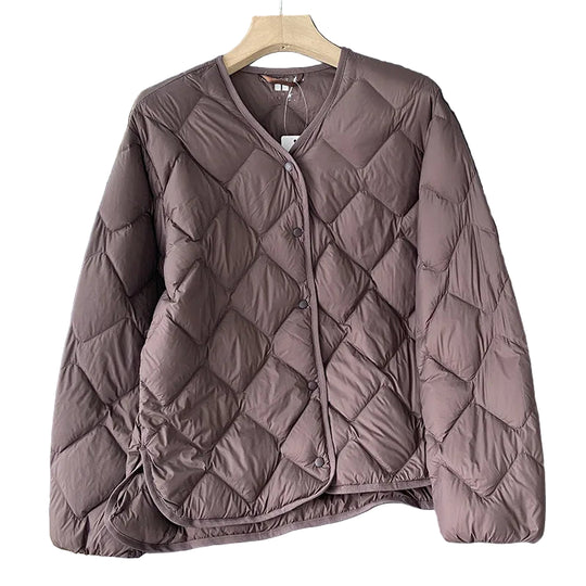 Damesjas Winter Kraagloos Losse Pasvorm Puffer Jacket 9