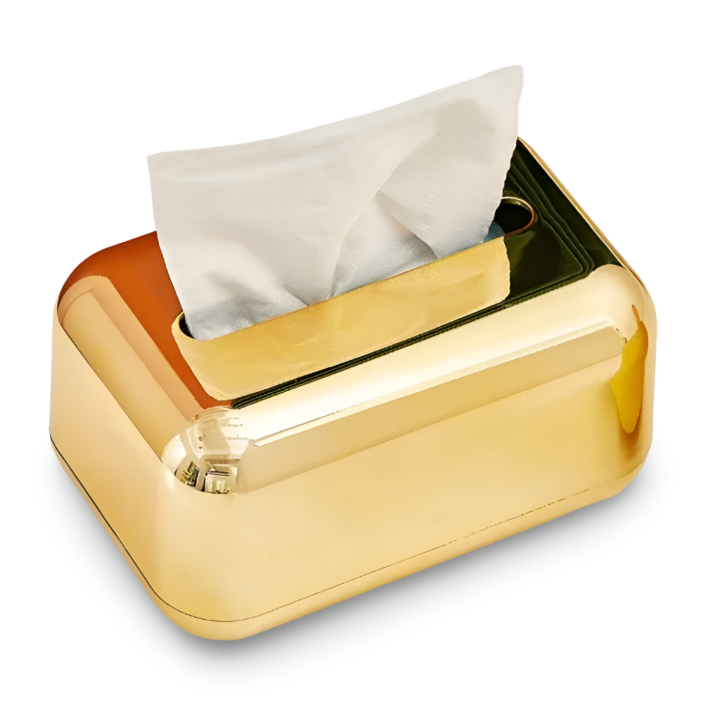 Decoratieve Tissuebox met Gouden Spiegelafwerking 0