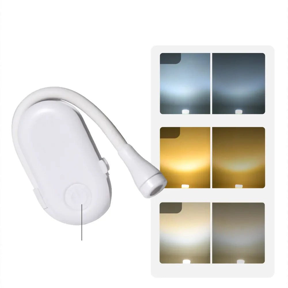 Draagbare Mini Leeslamp met Clip en Dimbare LED 4
