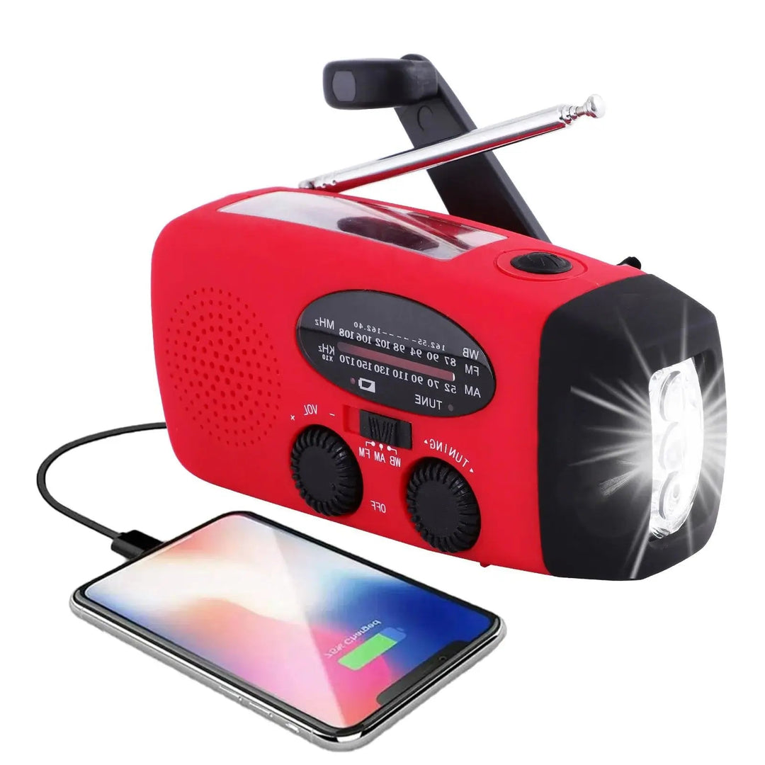 Draagbare Noodradio Opwindbaar met LED Zaklamp en Powerbank - Beste Noodradio voor Noodsituaties 0