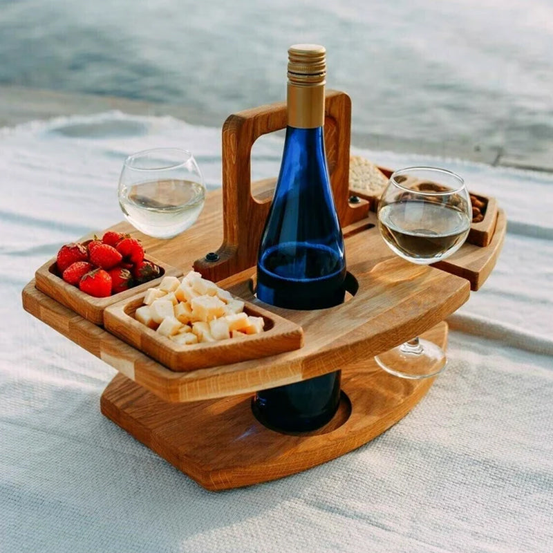 Draagbare Picknick Wijntafel Compact 0