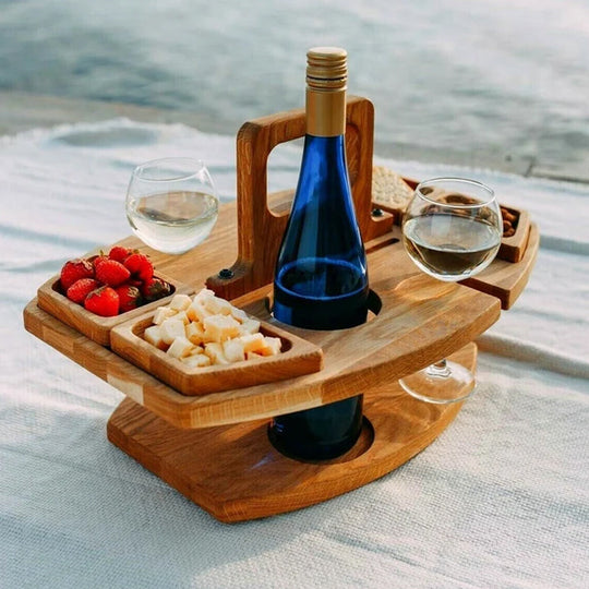 Draagbare Picknick Wijntafel Compact 0