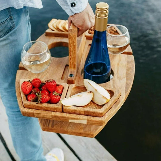Draagbare Picknick Wijntafel Compact 3