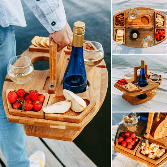 Draagbare Picknick Wijntafel Compact 5