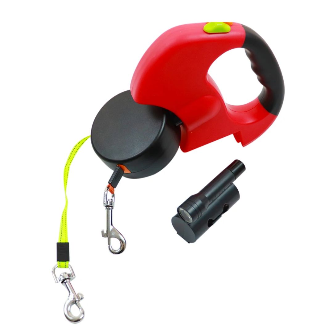 Dubbele Uittrekbare Hondenriem met Zaklamp 8