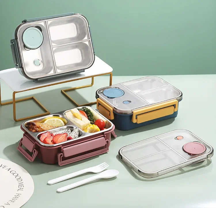Geïsoleerde Lunchbox Bento Stijl Roestvrijstaal 1