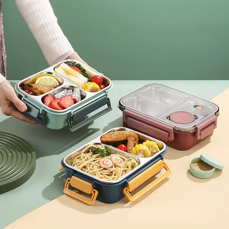 Geïsoleerde Lunchbox Bento Stijl Roestvrijstaal 2