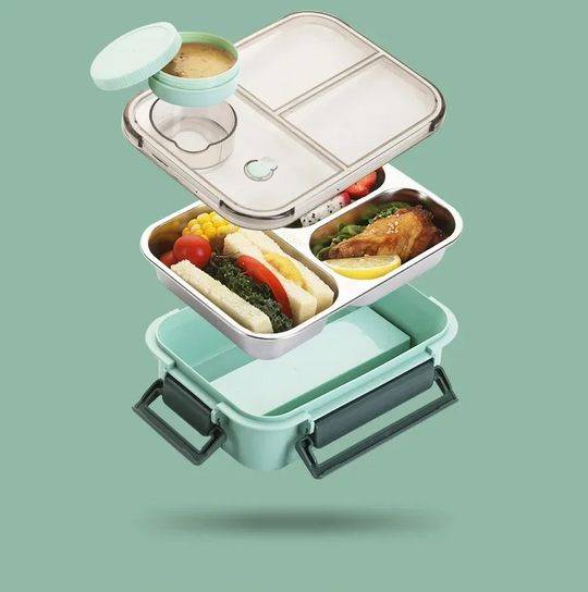 Geïsoleerde Lunchbox Bento Stijl Roestvrijstaal 5