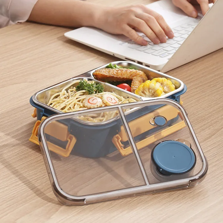 Geïsoleerde Lunchbox Bento Stijl Roestvrijstaal 6