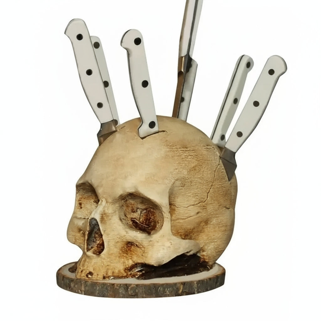 Gothic Doodskop Messenhouder voor de Keuken 4