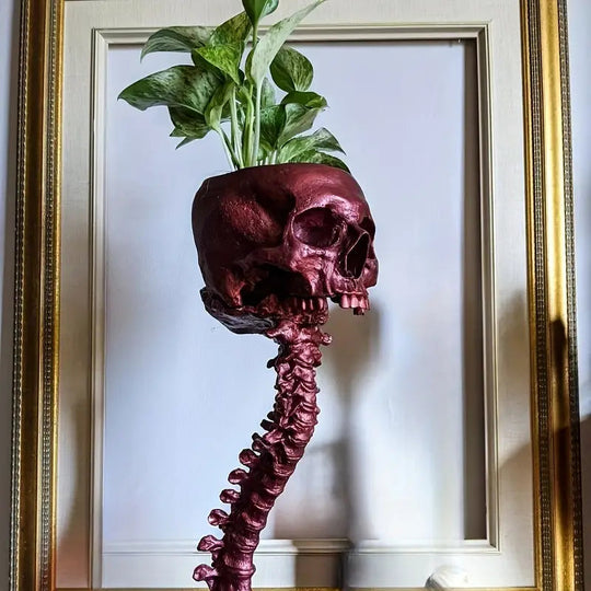 Gothic Planter met Schedel en Wervel voor Planten 6