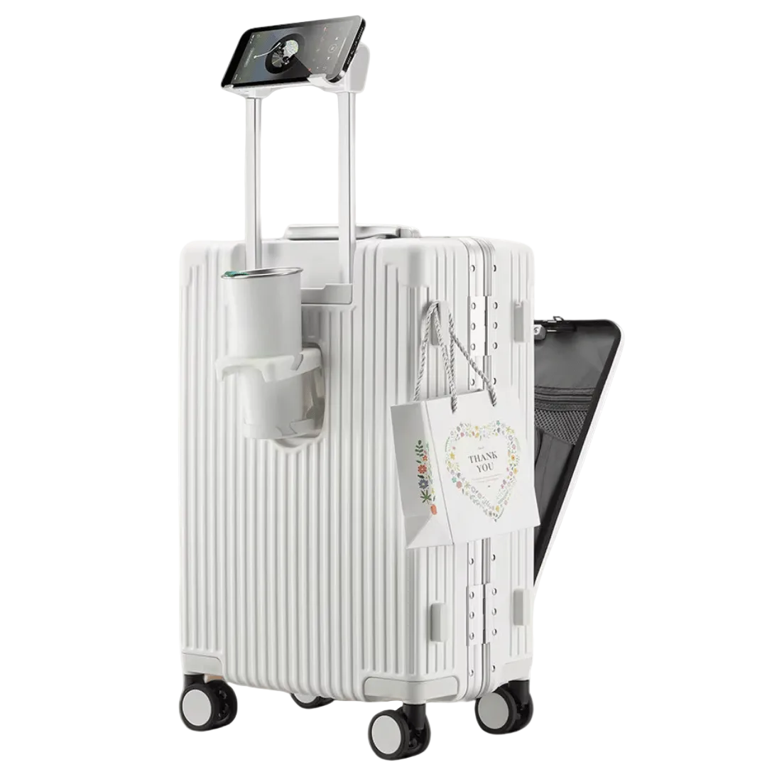 Handbagage Koffer Voor Zakenreizigers Met Aluminium Frame En USB Oplaadpoort 1