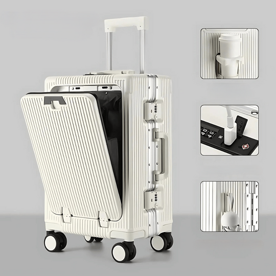 Handbagage Koffer Voor Zakenreizigers Met Aluminium Frame En USB Oplaadpoort 9