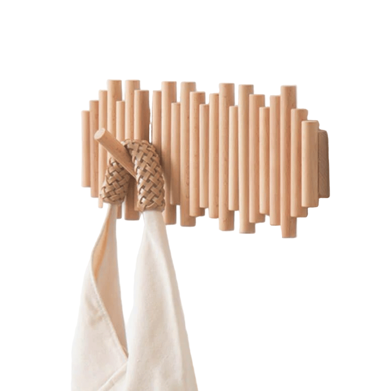 Handgemaakt Houten Kledingrek Scandinavisch Ontwerp 0