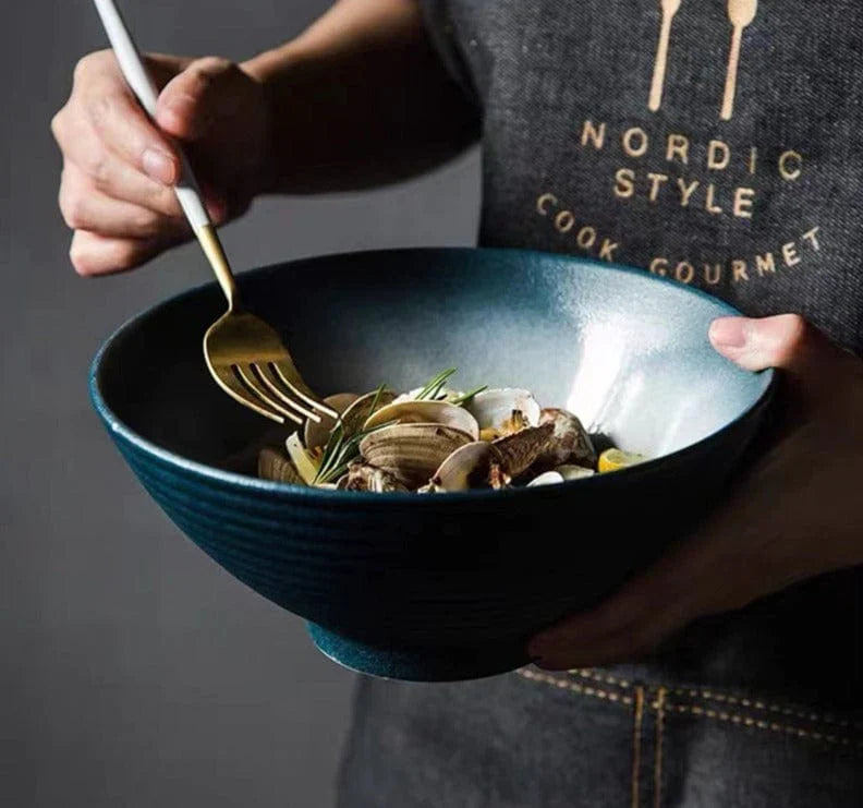 Handgemaakte Keramische Ramenkom 20 cm Uniek Design 0